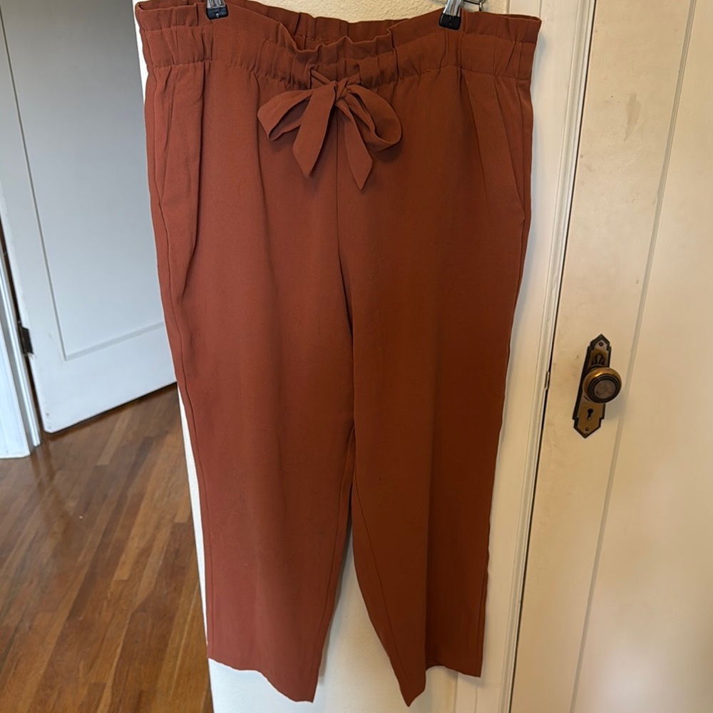 Women's Rust Colored Tie-Waist Pants